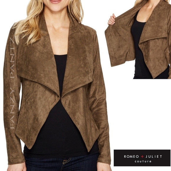 Romeo & Juliet Couture Jackets & Blazers - Romeo & Juliet Couture Suede drape jacket Small